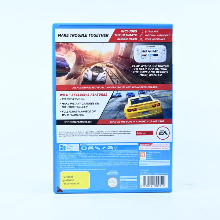 Need For Speed Most Wanted U - Nintendo Wii U Game - PAL - FREE POST!