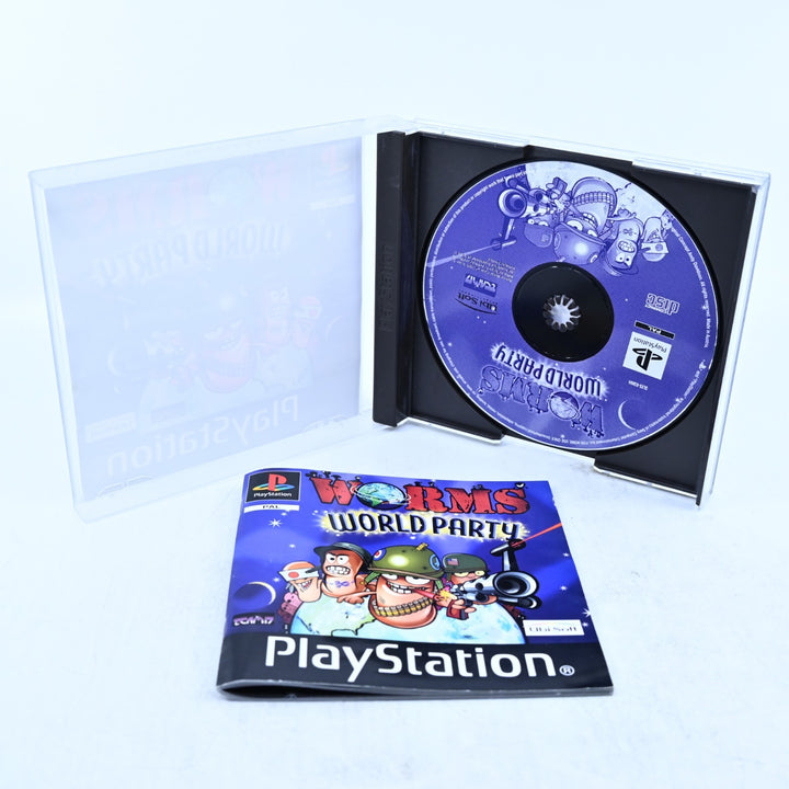Worms World Party - Sony Playstation 1 / PS1 Game + Manual - PAL - MINT DISC!