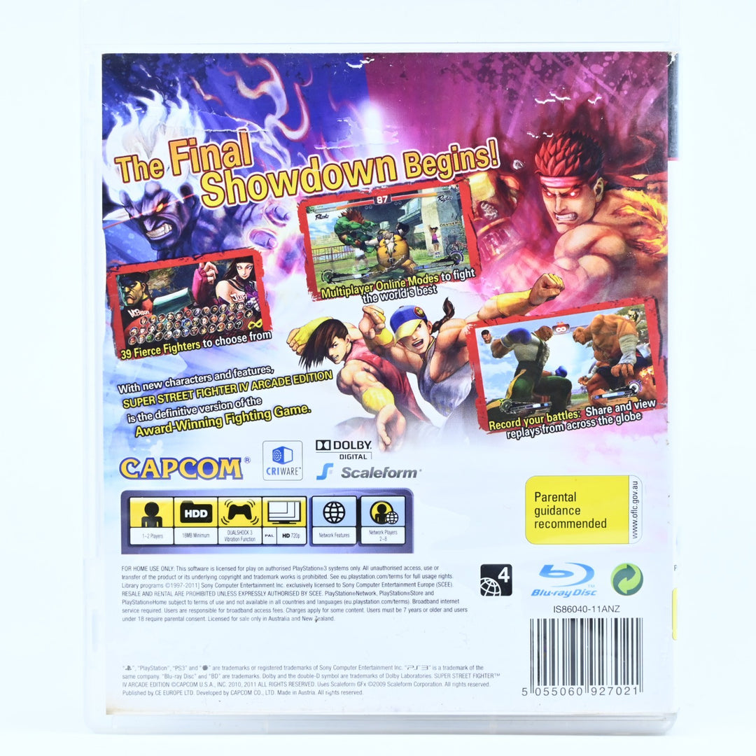 Super Street Fighter IV Arcade Edition - Sony Playstation 3 / PS3 Game + Manual
