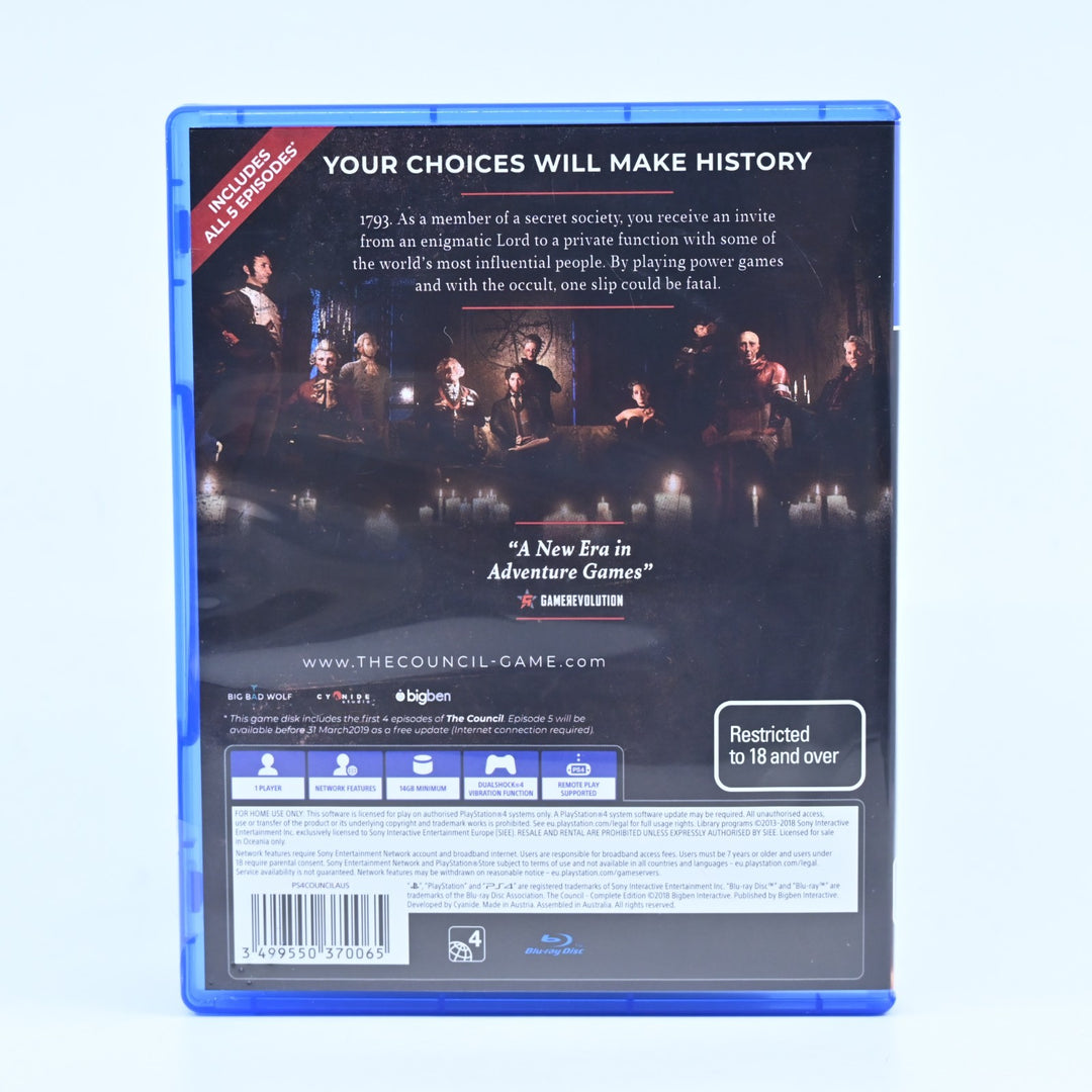 The Council - Sony Playstation 4 / PS4 Game - MINT DISC!