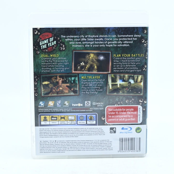 Bioshock 2 + Manual - Sony Playstation 3 / PS3 Game - FREE POST!