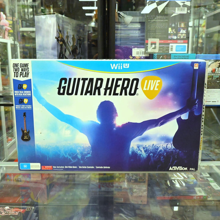 UNUSED! Guitar Hero Live - Box with Guitar & Nintendo Wii U Game - PAL FREE POST