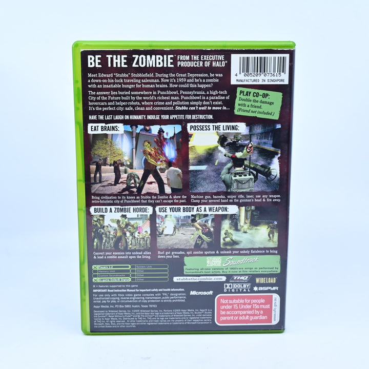 Stubbs The Zombie In Rebel Without a Pulse - Original Xbox Game + Manual - PAL