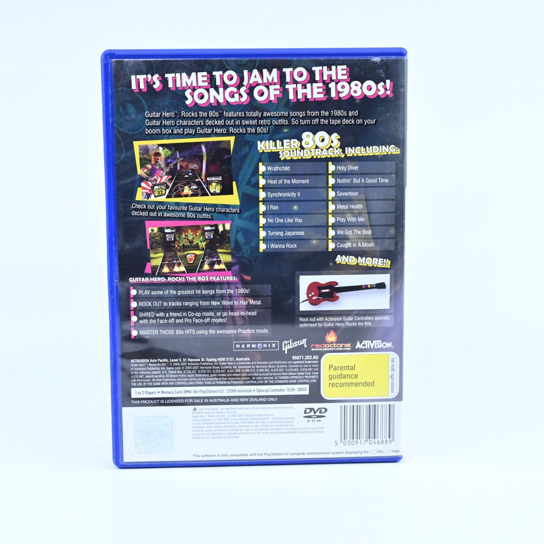 Guitar Hero: Rocks The 80s - Sony Playstation 2 / PS2 Game + Manual - PAL