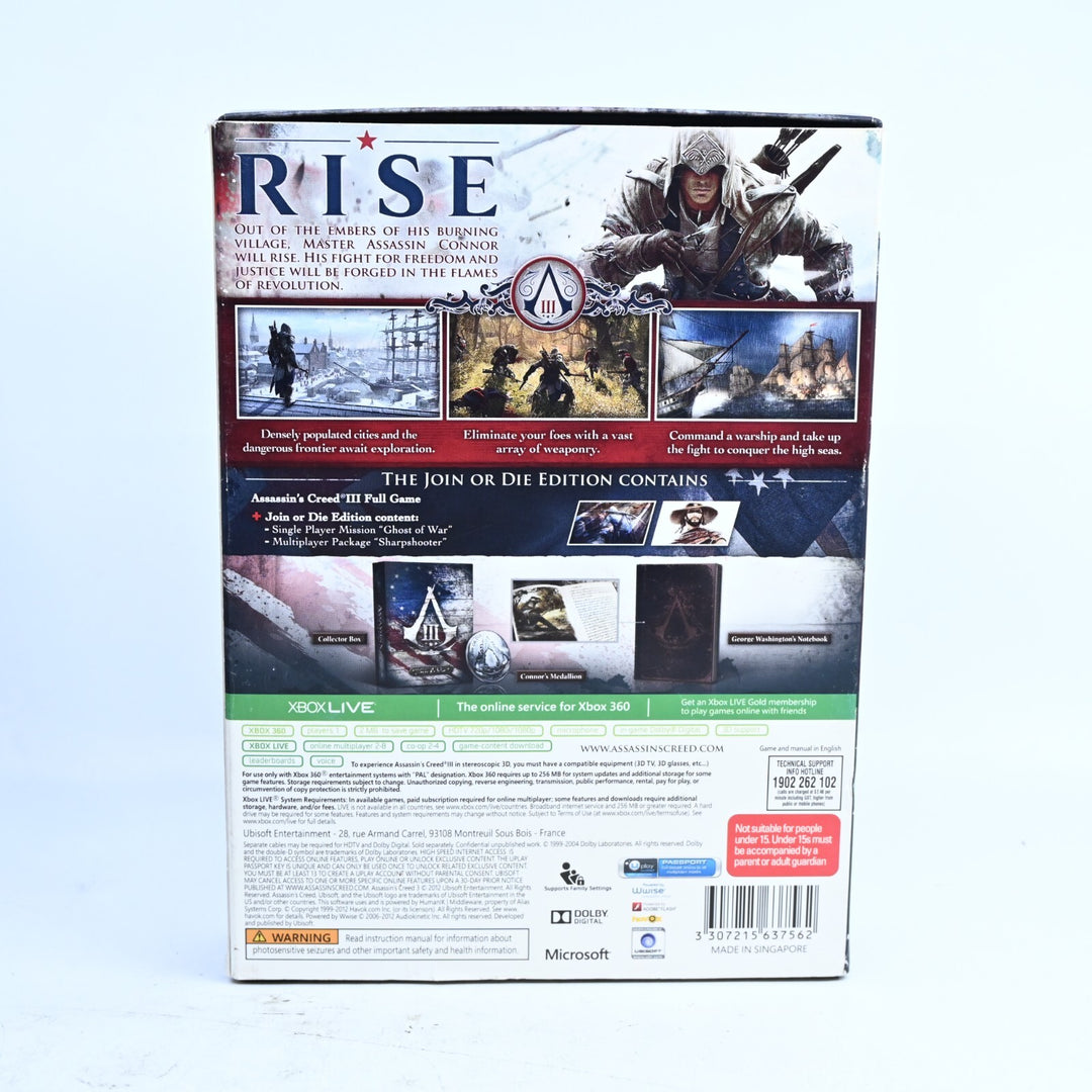Assassin's Creed III 3: Join or Die Edition - Xbox 360 Game + Manual - PAL