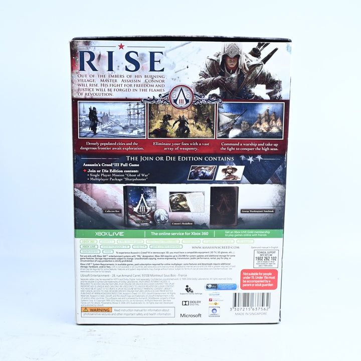 Assassin's Creed III 3: Join or Die Edition - Xbox 360 Game + Manual - PAL