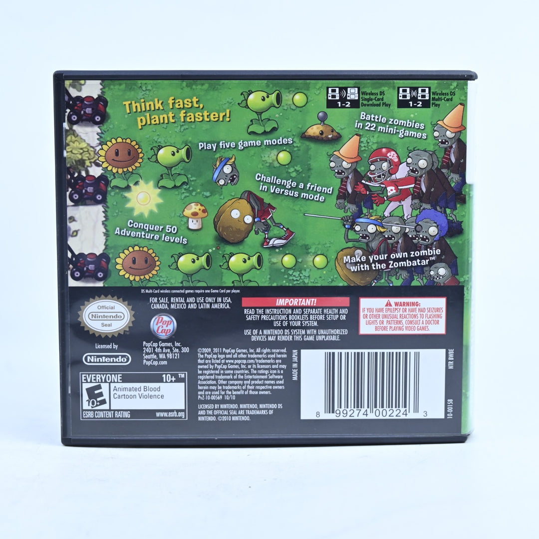 Plants Vs. Zombies - Nintendo DS Game - PAL + Manual - FREE POST!