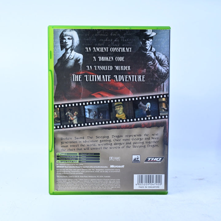 Broken Sword: The Sleeping Dragon - Original Xbox Game + Manual - MINT DISC!