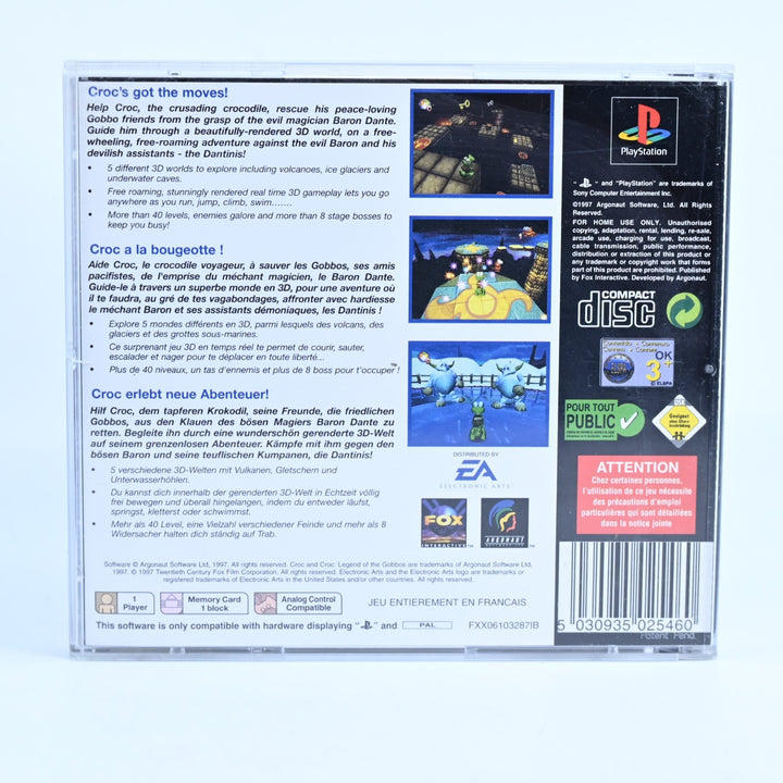 Croc: Legend of the Gobbos - Sony Playstation 1/ PS1 Game + Manual PAL MINT DISC