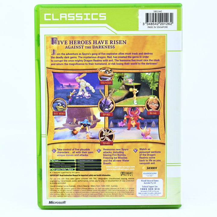 Spyro: A Hero's Tail - Original Xbox Game + Manual - PAL - MINT DISC!