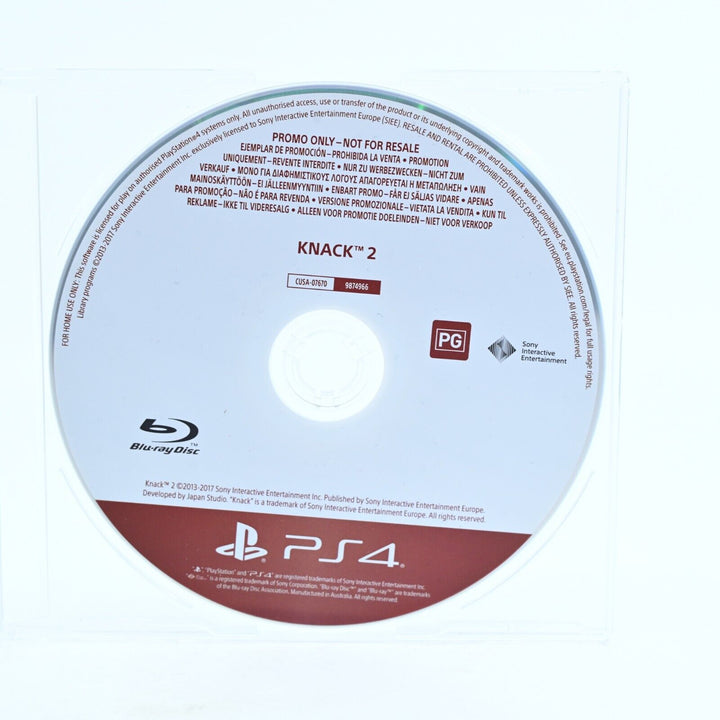 Knack 2 - Promo Disc - Sony Playstation 4 / PS4 Game - Disc Only - MINT DISC!