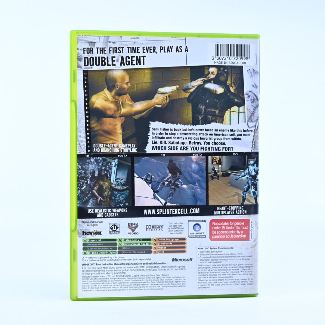 Tom Clancy's Splinter Cell: Double Agent - Original Xbox Game + Manual - PAL