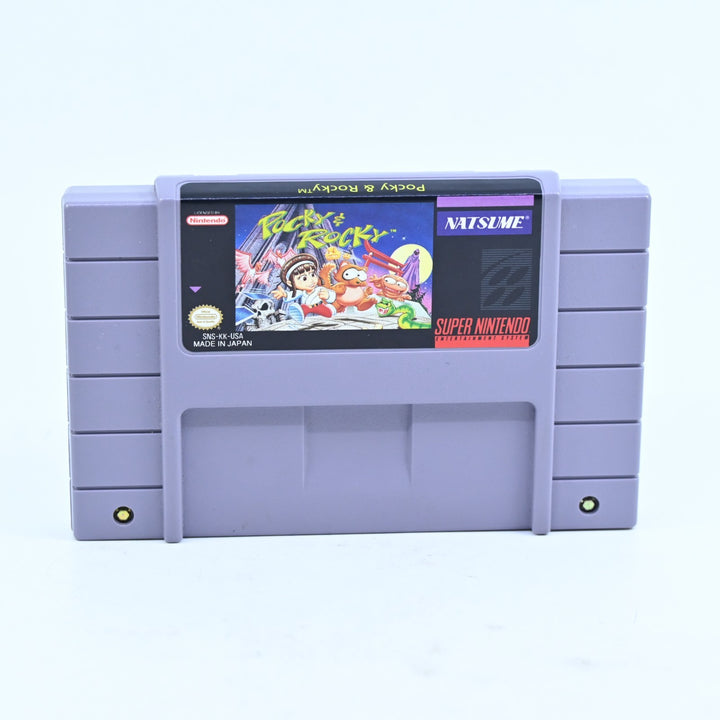 Pocky &amp; Rocky - Super Nintendo / SNES Boxed Game - PAL - FREE POST!