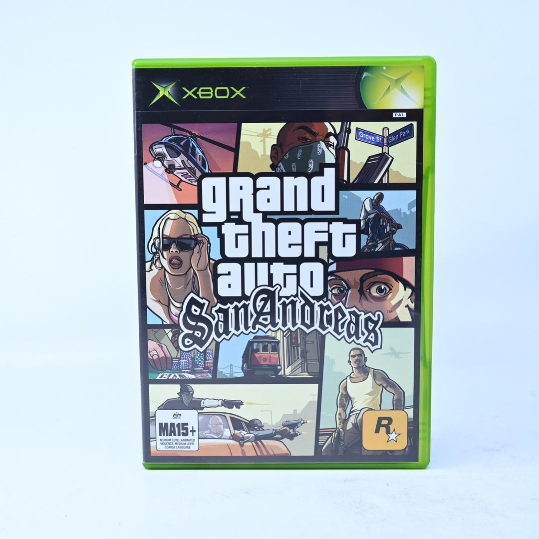Grand Theft Auto: San Andreas - Original Xbox Game + Manual + Map - PAL