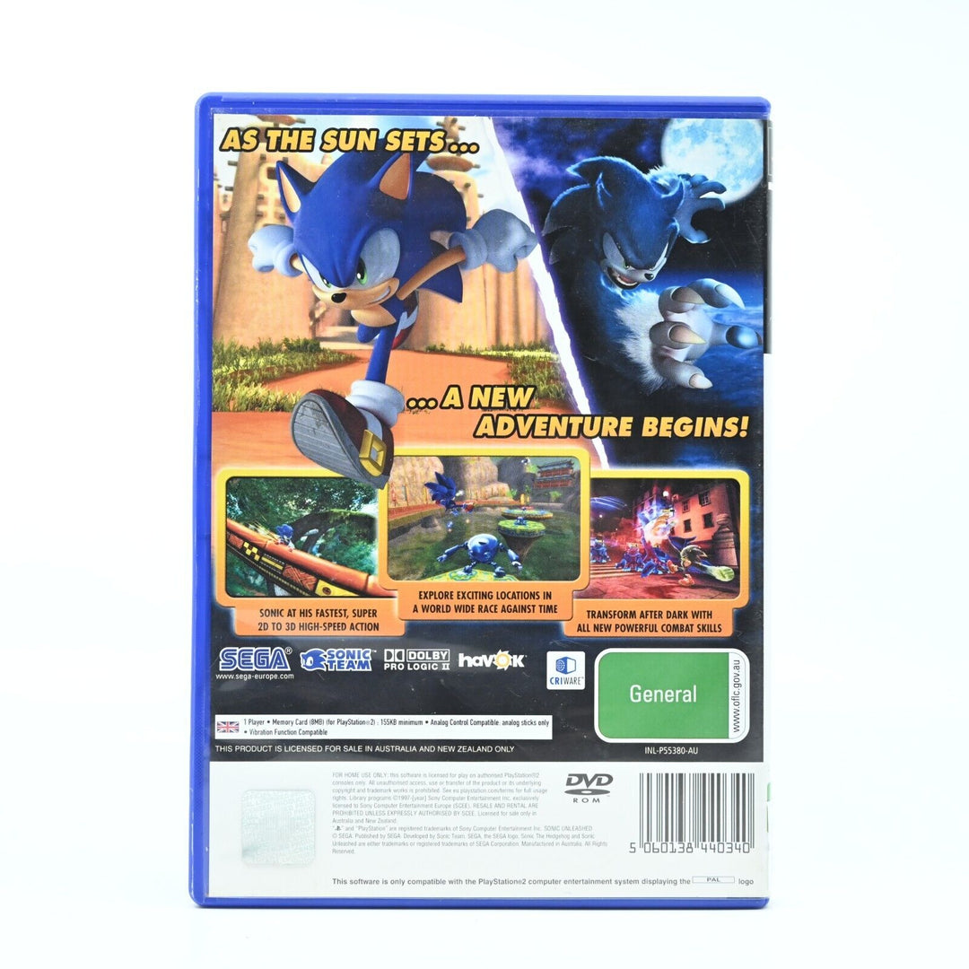 Sonic Unleashed - Sony Playstation 2 / PS2 Game - PAL - FREE POST!