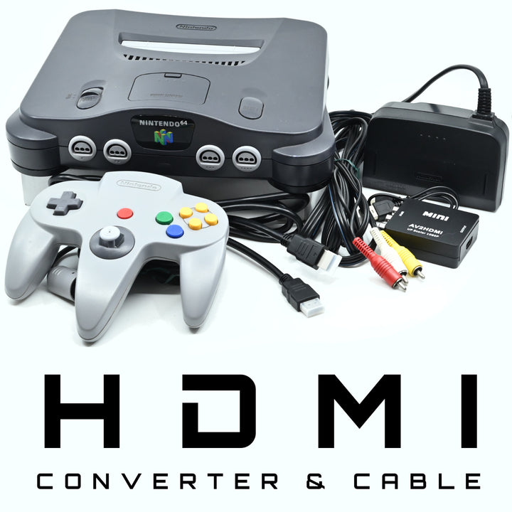 Nintendo 64 Console / N64 - (1,2,3 or 4) GENUINE CONTROLLERS + CABLES &amp; HDMI!