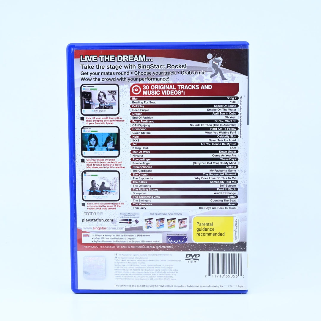 Singstar Rocks! - Sony Playstation 2 / PS2 Game + Manual - PAL - MINT DISC!