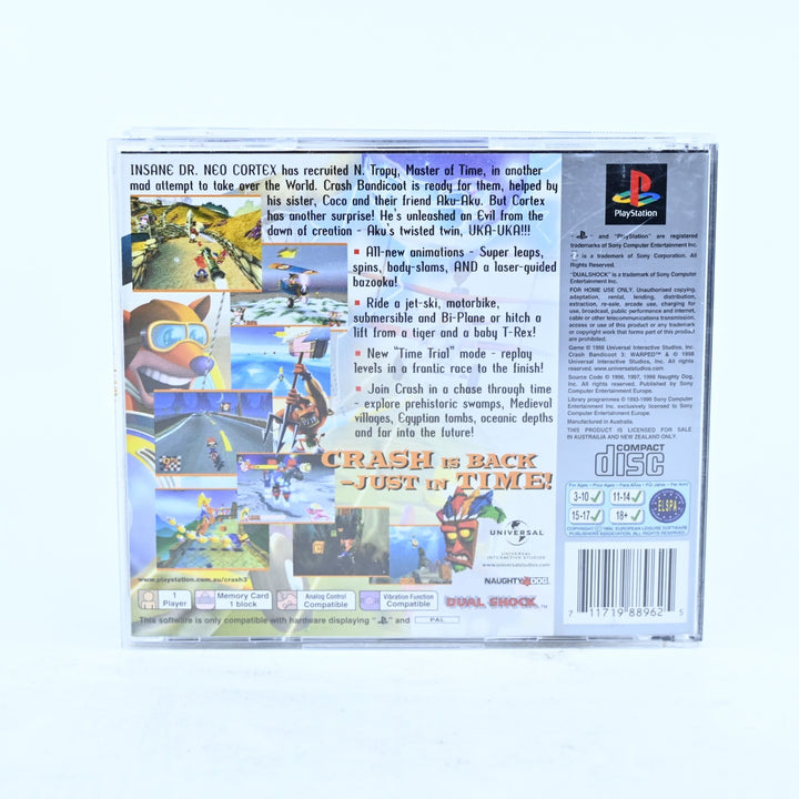 Crash Bandicoot 3: Warped - Sony Playstation 1 / PS1 Game + Manual - PAL