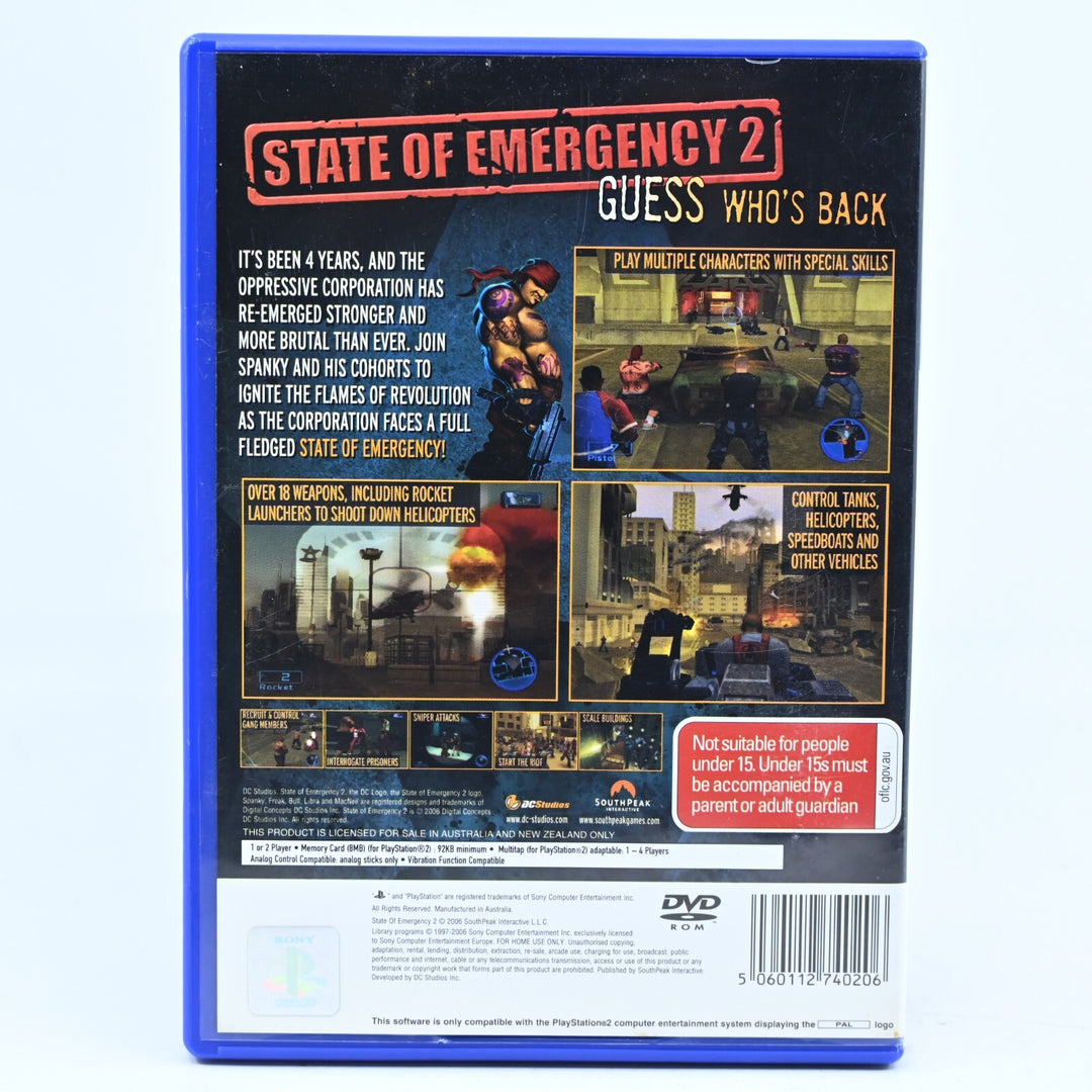 State Of Emergency 2 - Sony Playstation 2 / PS2 Game + Manual - PAL - MINT DISC!