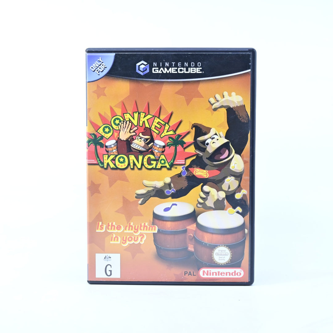 Donkey Konga - Boxed with Bongos - Nintendo Gamecube Game + Manual - PAL