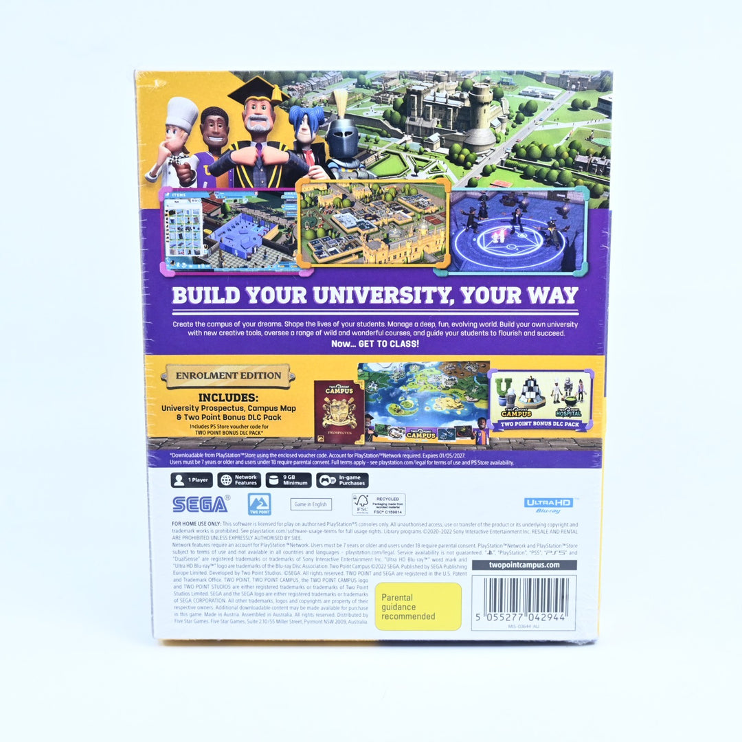 SEALED! Two Point Campus - Enrolment Edition - Sony Playstation 5 / PS5 Game