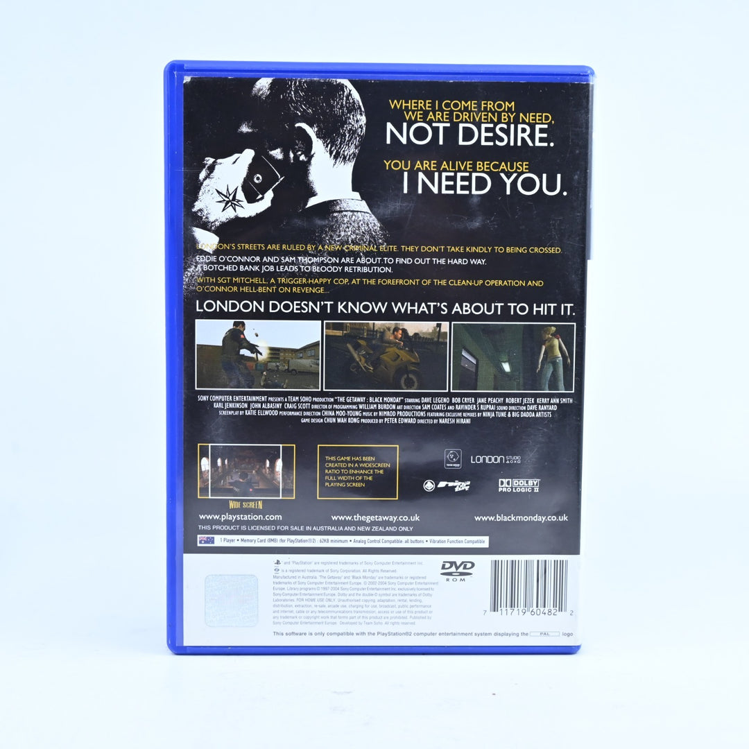 The Getaway: Black Monday - PS2 Game + Manual - Ex-Rental - PAL