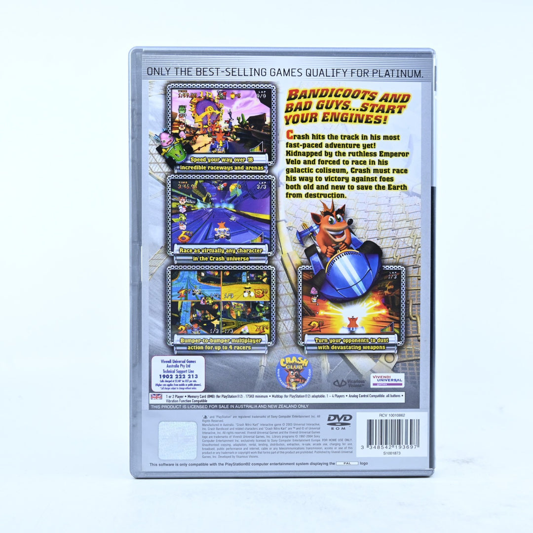Crash Nitro Kart - Sony Playstation 2 / PS2 Game + Manual - PAL - MINT DISC!