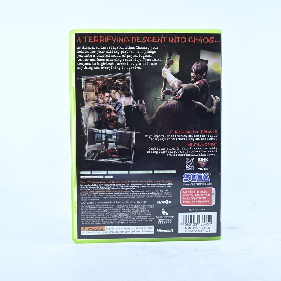 Condemned 2 - Xbox 360 Game + Manual - PAL - MINT DISC!
