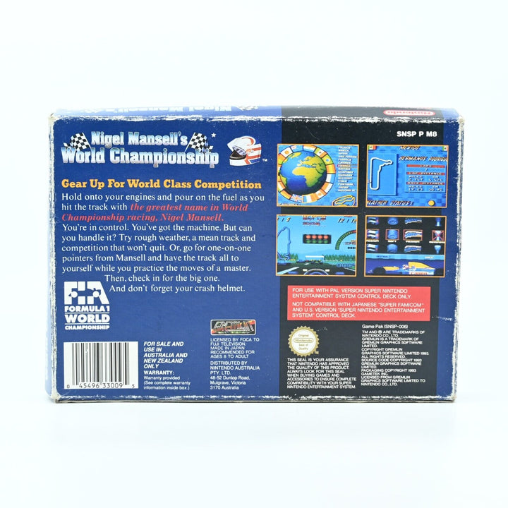 Nigel Mansell's World Championship Racing - Super Nintendo / SNES Boxed Game