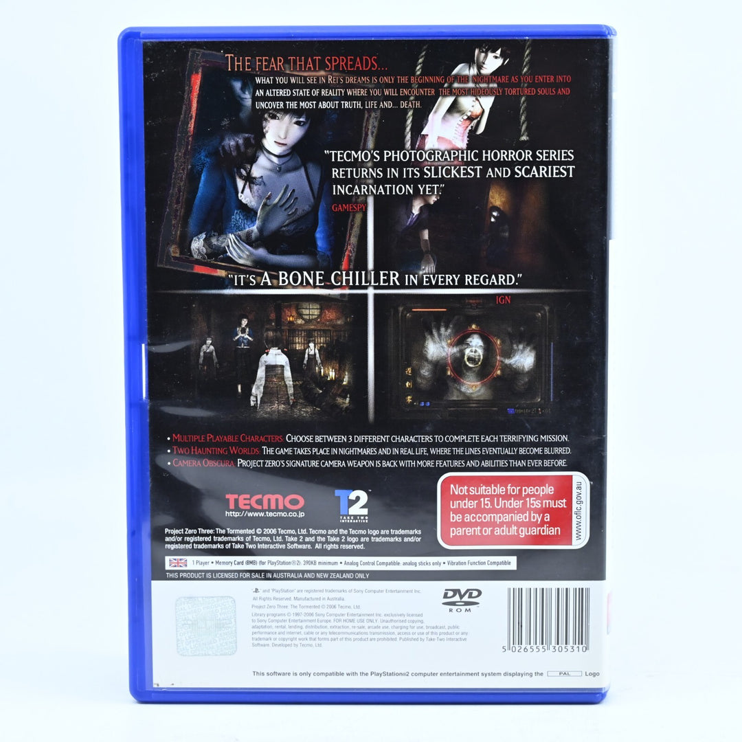 Project Zero 3: The Tormented - Sony Playstation 2 / PS2 Game + Manual - PAL