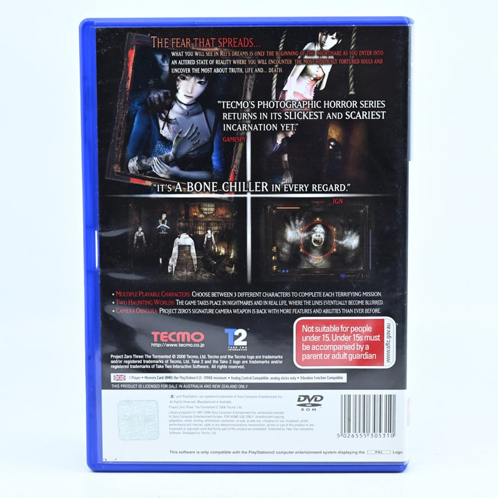 Project Zero 3: The Tormented - Sony Playstation 2 / PS2 Game + Manual - PAL