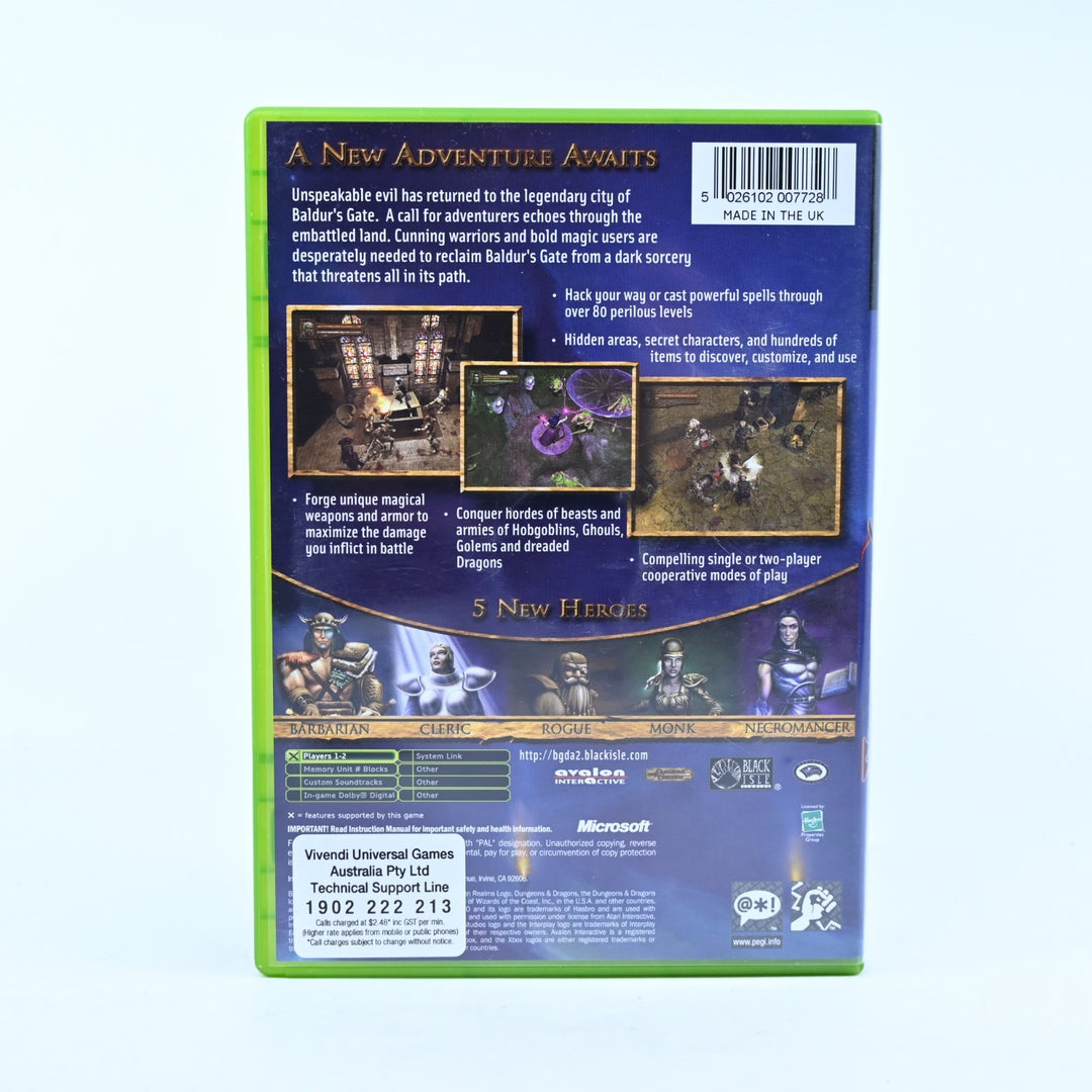Baldur's Gate Dark Alliance II - Original Xbox Game + Manual - PAL - MINT DISC!