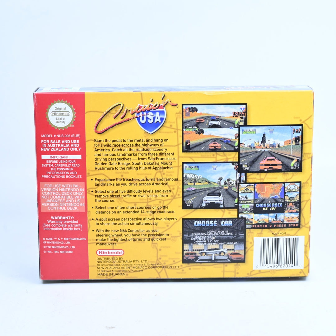 Cruis'n USA - N64 / Nintendo 64 Boxed Game - PAL - FREE POST!