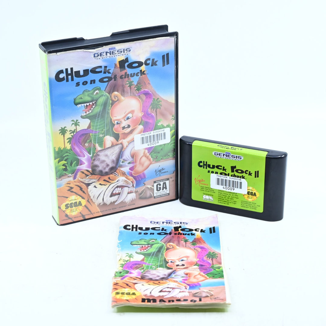 Chuck Rock II 2: Son of Chuck - Sega Genesis Game - FREE POST!