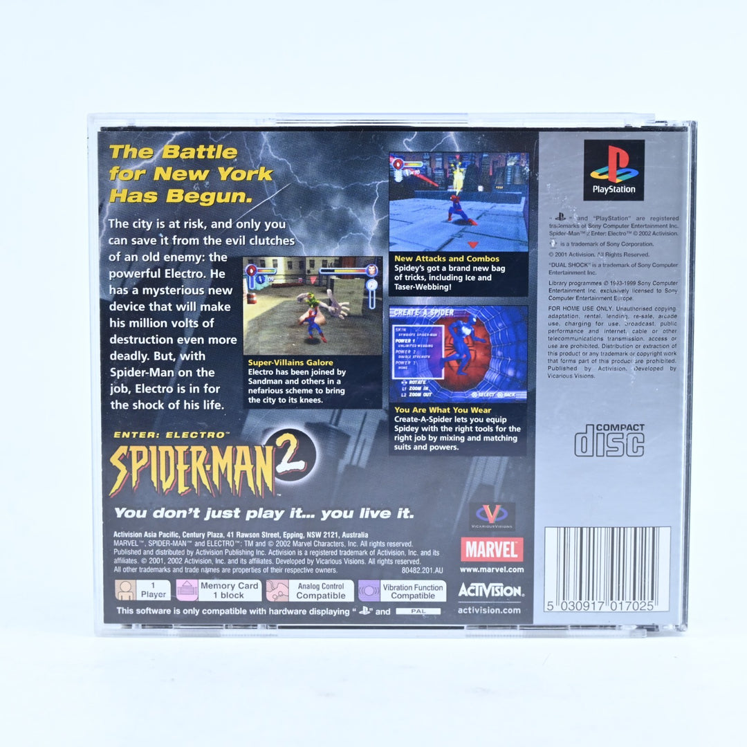 Spider-Man 2: Enter Electro - Sony Playstation 1 / PS1 Game + Manual - PAL
