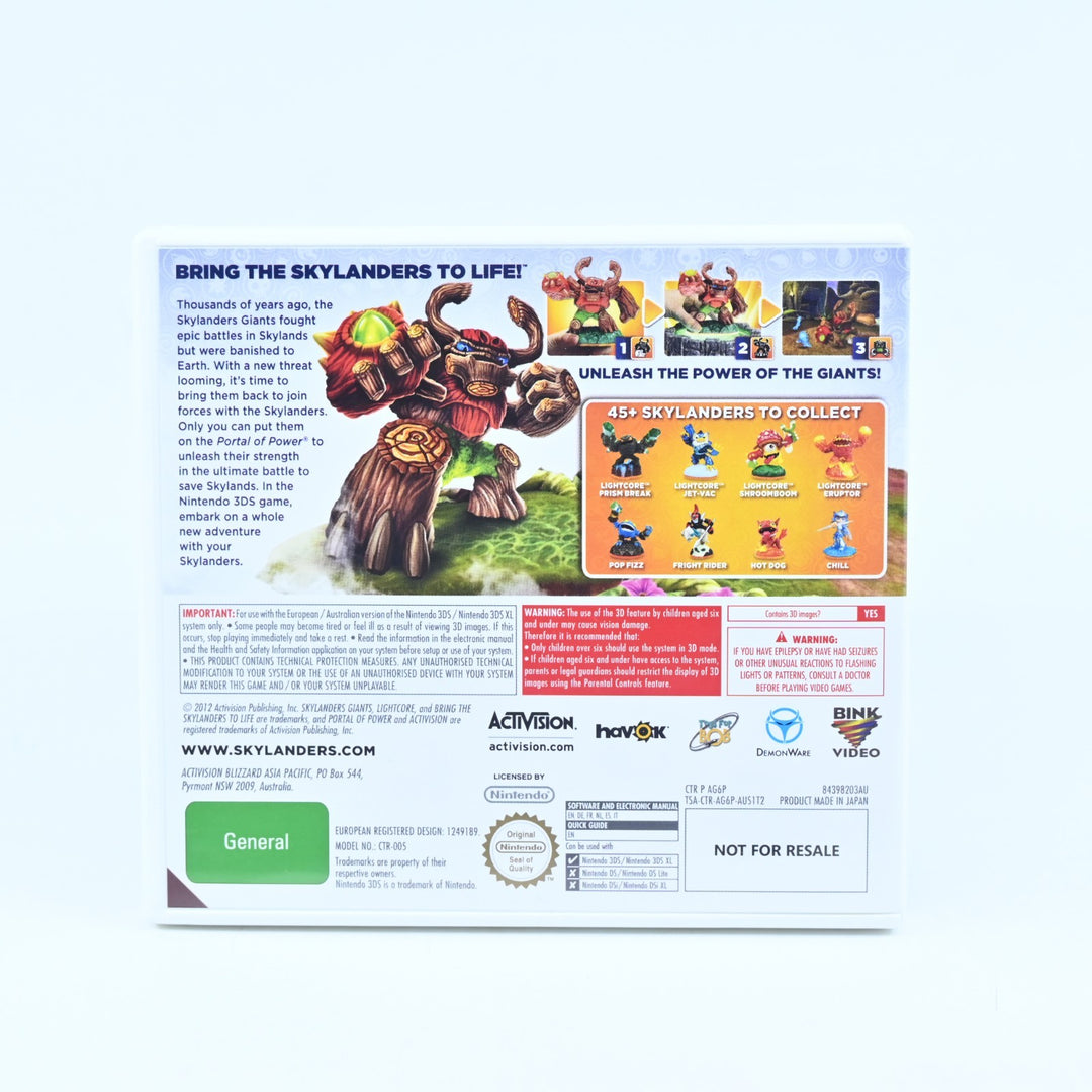 Skylanders: Giants - Nintendo 3DS Game - PAL + Manual - FREE POST!