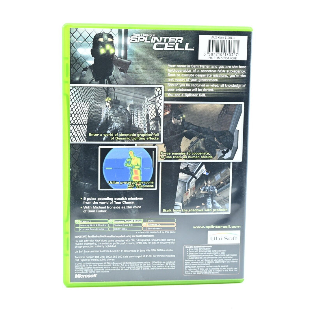 Tom Clancy's Splinter Cell - Original Xbox Game + Manual - PAL - MINT DISC!