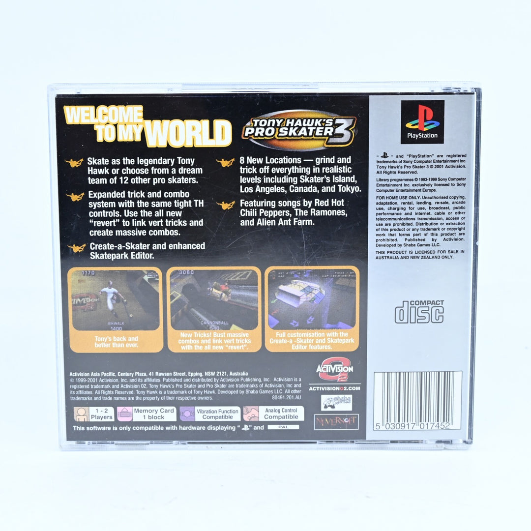 Tony Hawk's Pro Skater 3 - Sony Playstation 1 / PS1 Game - PAL - MINT DISC!