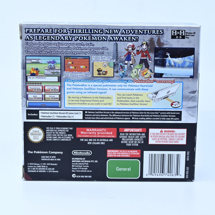 Pokemon Soul Silver Boxed + PokeWalker - Nintendo DS Game - PAL + Manual