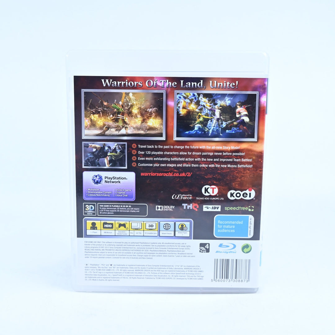 Warriors Orochi 3 - Sony Playstation 3 / PS3 Game + Manual - MINT DISC!