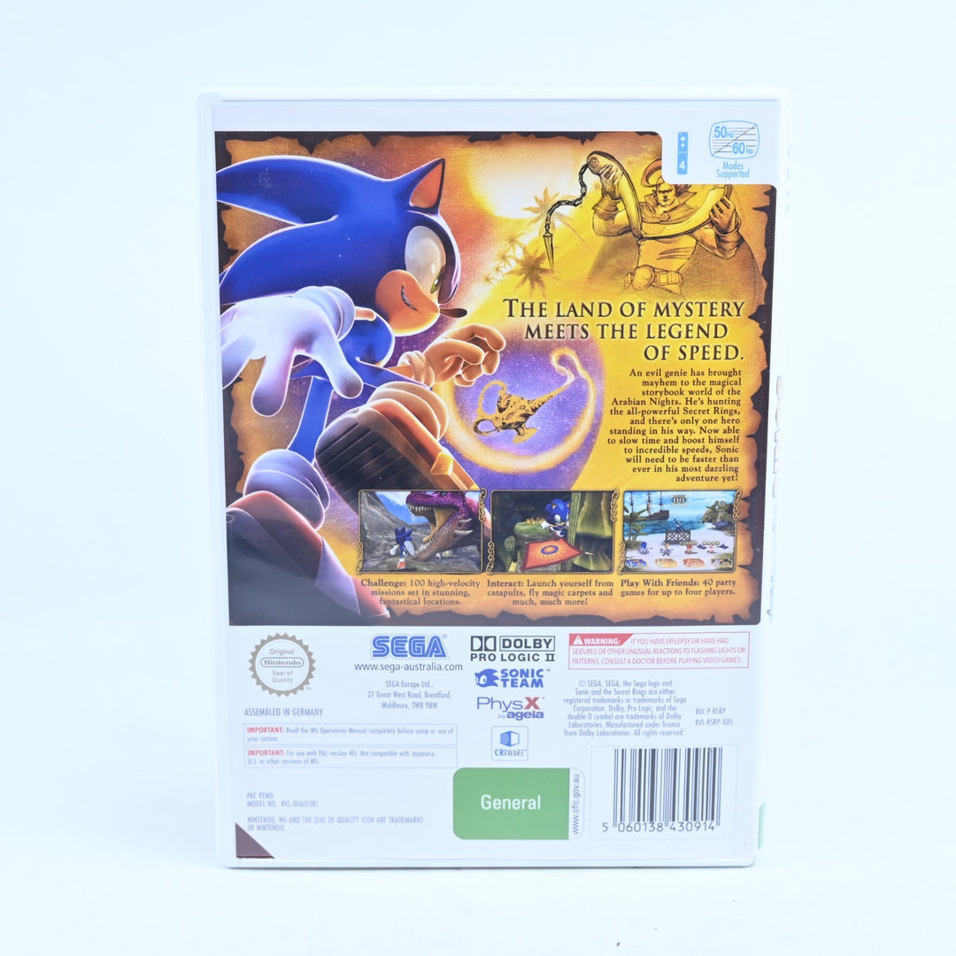 Sonic and the Secret Rings - Nintendo Wii Game + Manual - PAL - MINT DISC!