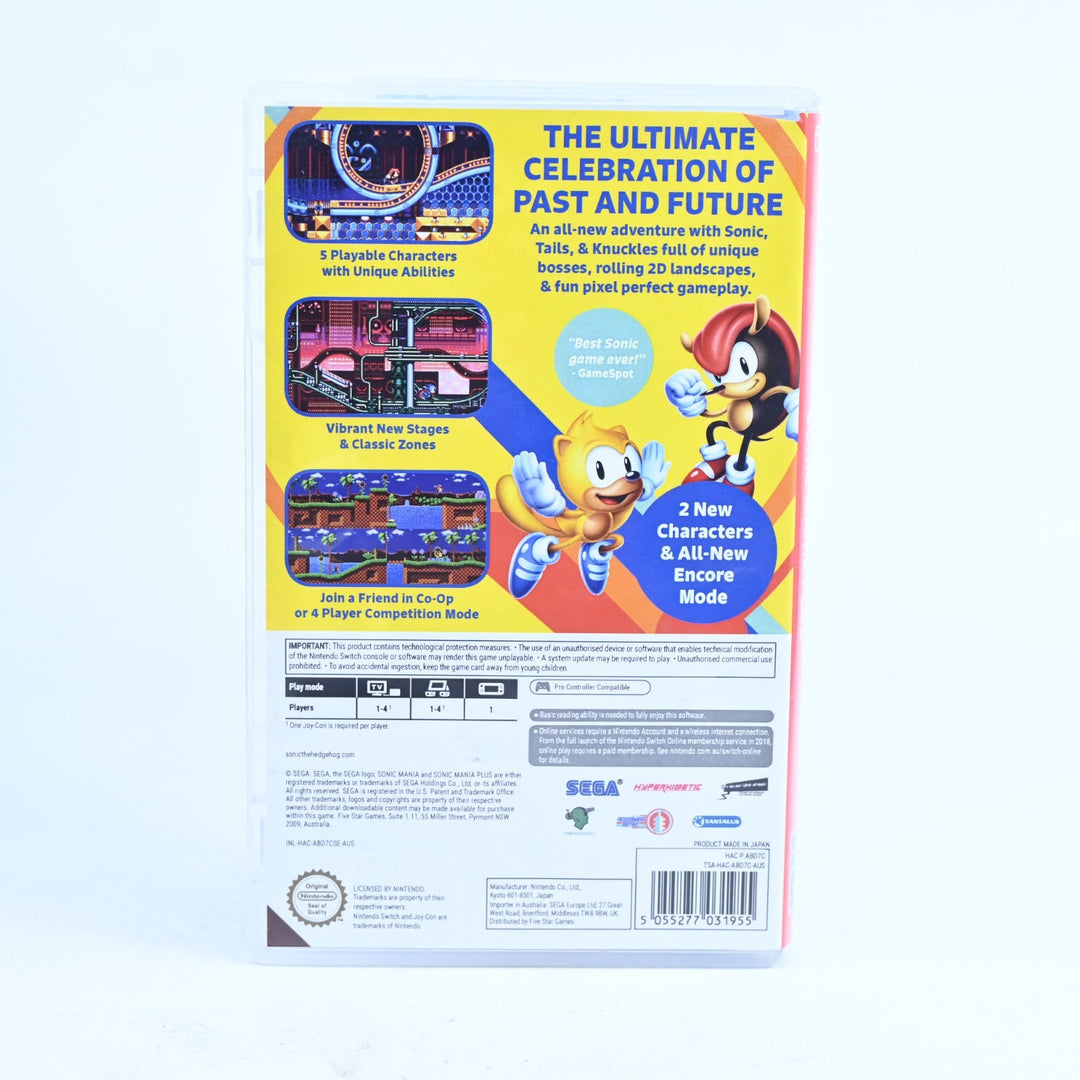 Sonic Mania Plus - Nintendo Switch Game - FREE POST!