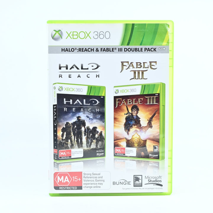 Halo: Reach & Fable III Double Pack - Xbox 360 Game + Manual - PAL - MINT DISCS!