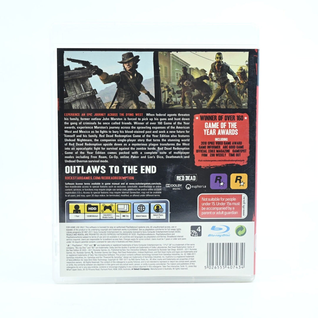 Red Dead Redemption - GOTY Edition - Sony Playstation 3 / PS3 Game + Manual