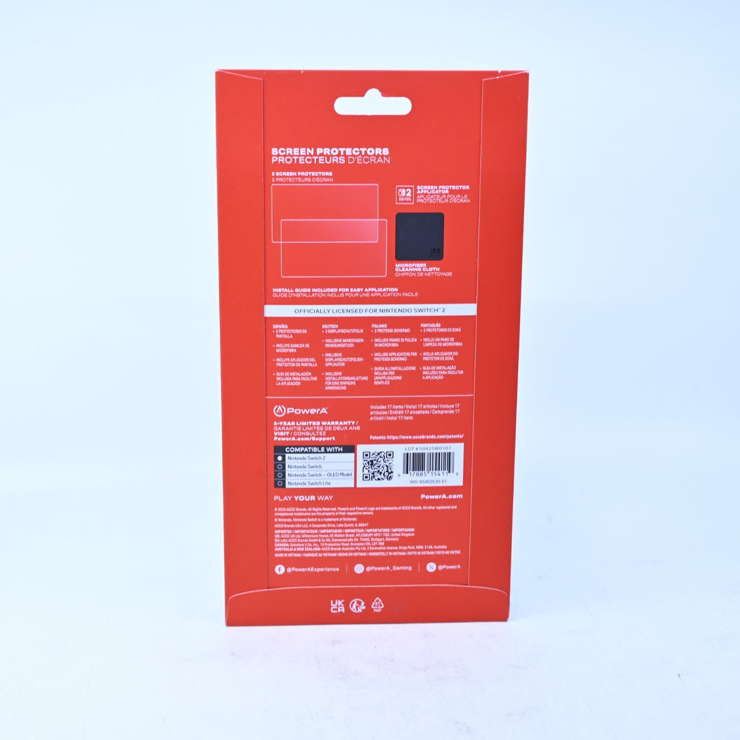 Screen Protectors for Nintendo Switch 2 - PowerA - 2 Pack - Switch 2 Accessory