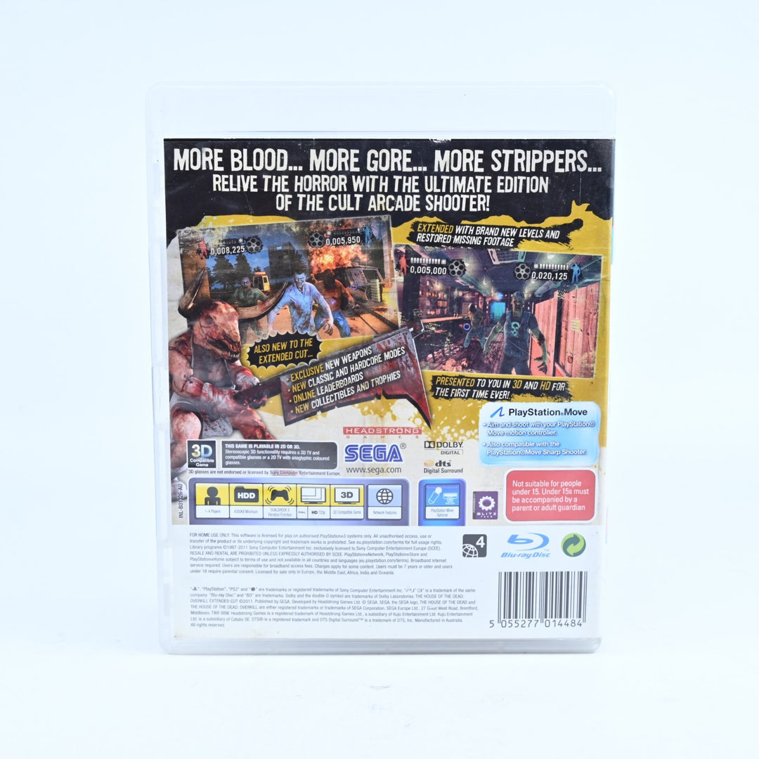The House of The Dead Overkill Extended Cut - PS3 Game + Manual - FREE POST!