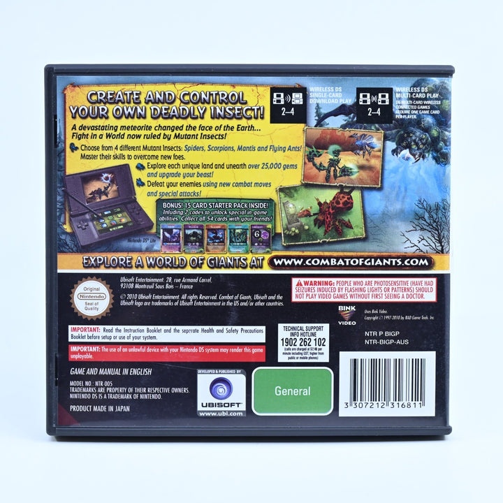 Combat of Giants: Mutant Insects - Nintendo DS Game + Manual - PAL - FREE POST!