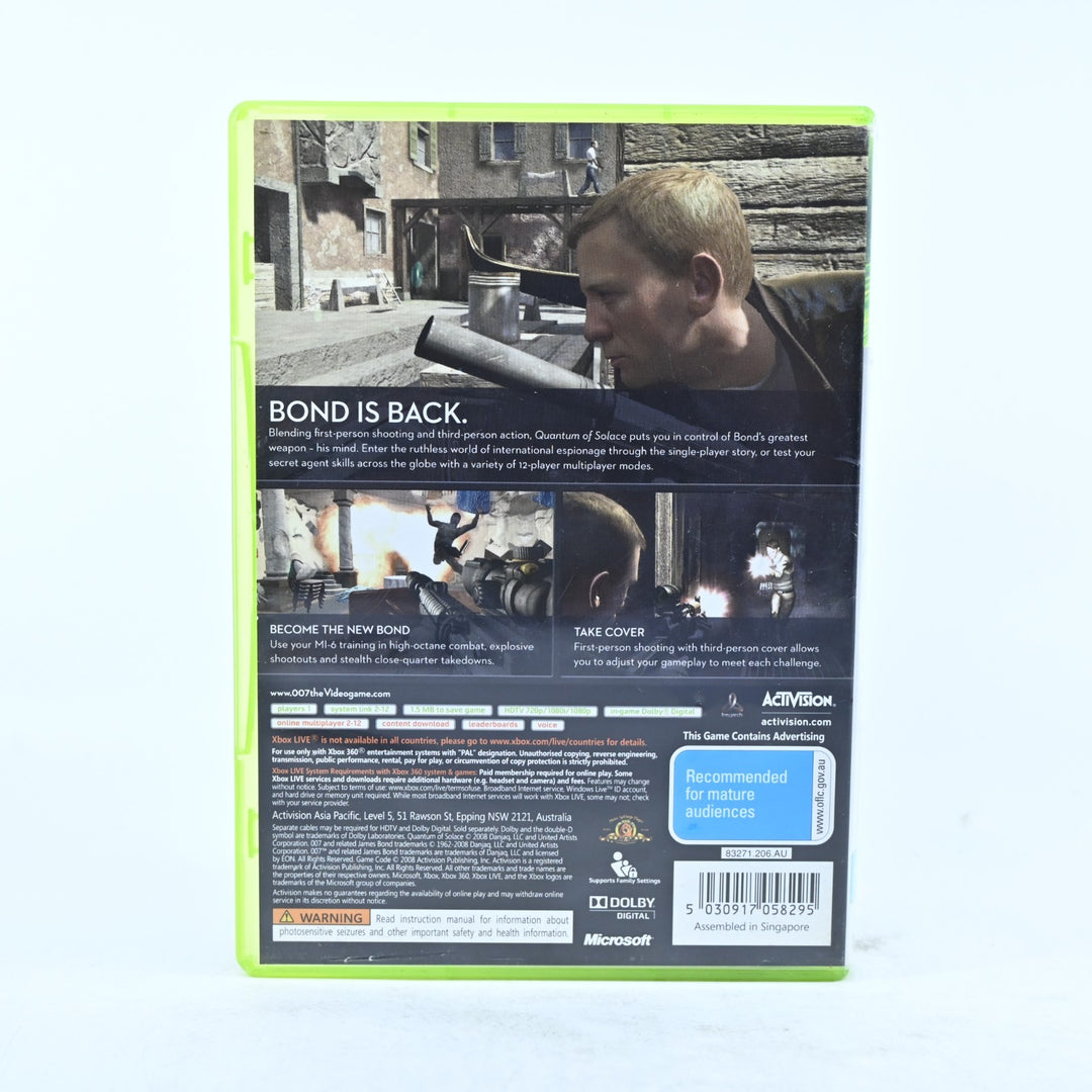 007: Quantum of Solace - Xbox 360 Game + Manual - PAL - MINT DISC!
