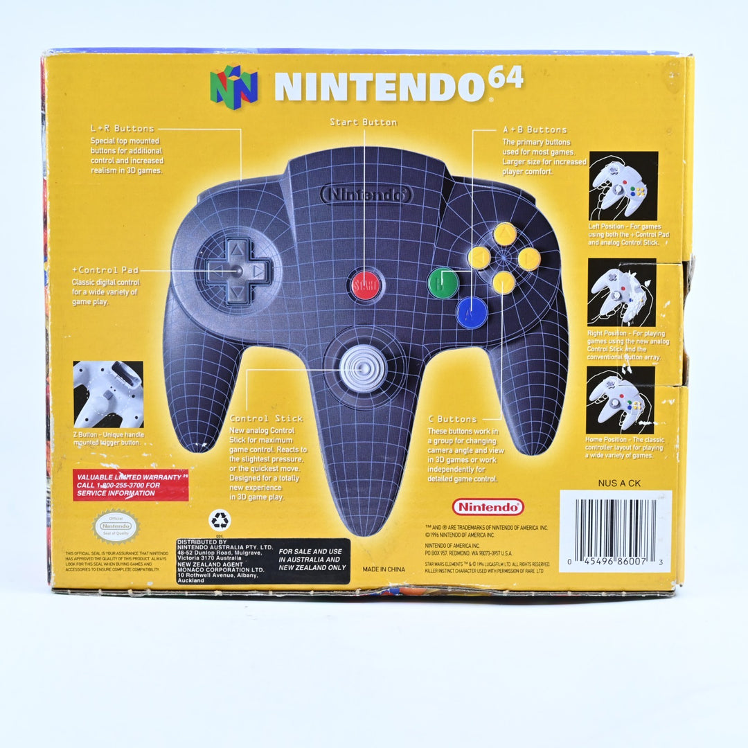 Solid Black Boxed Controller - N64 / Nintendo 64 Accessory - PAL - FREE POST!