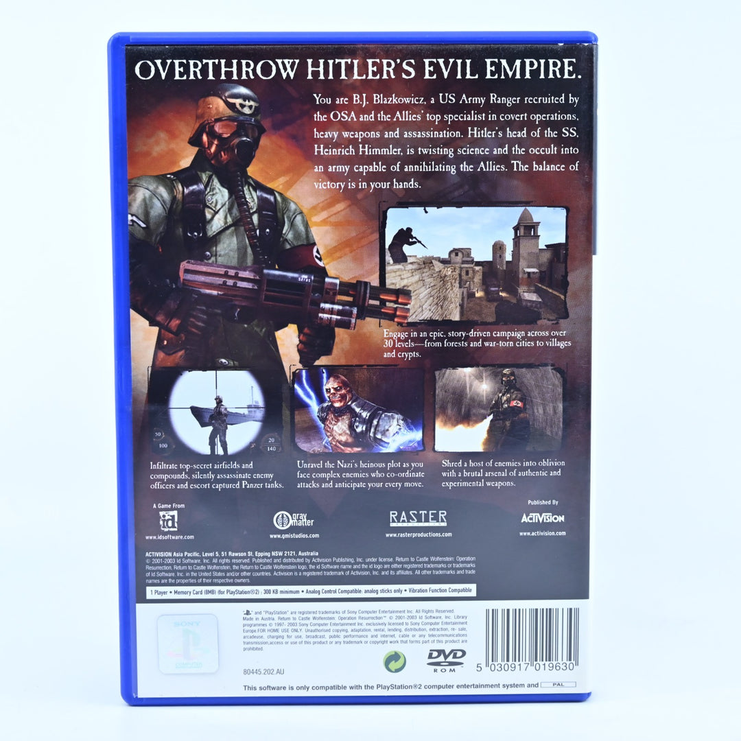 Return to Castle Wolfenstein: Operation Resurrection - PS2 Game + Manual - PAL